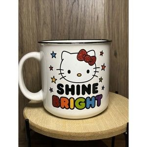 Brand New Hello Kitty Shine Bright Rainbow Glitter Mug